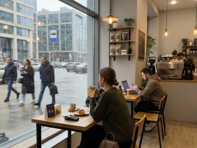 Кофейня в Москве на первой линии бизнес-центра